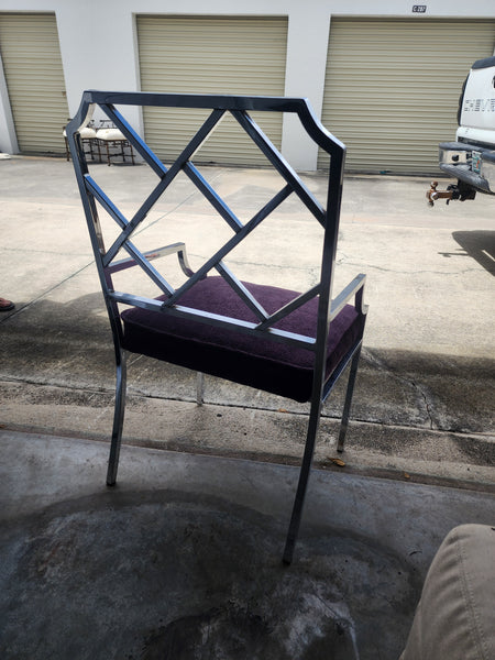 VINTAGE MIL🩶 BAUGHM💜N D.esign I.nstitute A.merica CHROME CHIPPENDALE DINING CHAIR/ ARMCHAIR/ ACCENT CHAIR/ DESK CHAIR/ CAPTAINS CHAIR (6 AVAILABLE)