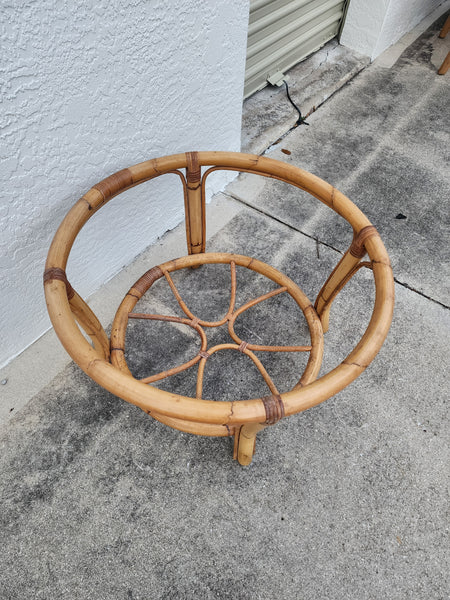 VINTAGE ROUND BAMBOO 🎋/ RATTAN COFFEE☕️/ COCKTAIL🍹 TABLE