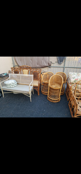 VINTAGE WICKER RATTAN BAMBOO 🎋 BOHO EMMANUELLE  SUNBURST COUNTER BARSTOOLS (3)