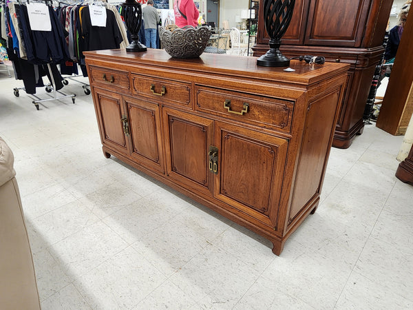 VINTAGE GEORGE ZEE & CO KILN DRIED HAND CARVED ROSEWOOD/TEAK CHINOISERIE MING BUFFET/SIDEBOARD/CONSOLE