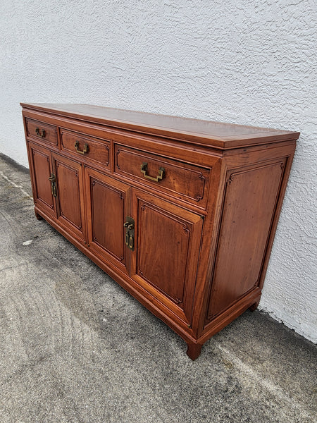 VINTAGE GEORGE ZEE & CO KILN DRIED HAND CARVED ROSEWOOD/TEAK CHINOISERIE MING BUFFET/SIDEBOARD/CONSOLE