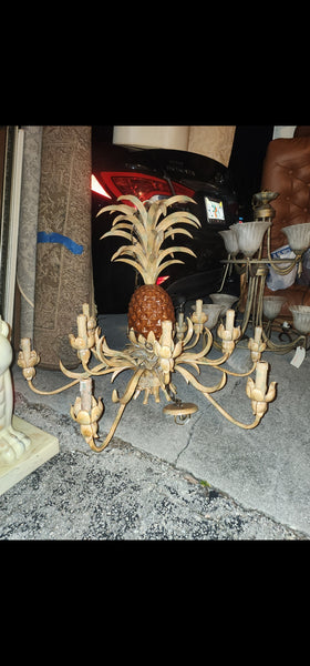 GARCIA IMPORTS PINEAPPLE PALM 12 LIGHT CANDELABRA CHANDELIER W/SHADES