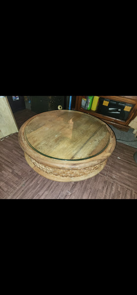 WEST ELM MANGO 🥭 CARVED LATTICE COFFEE/ COCKTAIL TABLE