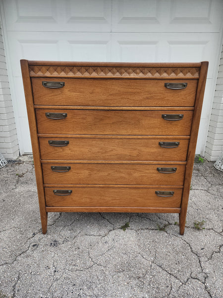 VINTAGE MID CENTURY MODERN BROYHILL PREMIER TALLBOY DRESSER