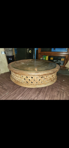 WEST ELM MANGO 🥭 CARVED LATTICE COFFEE/ COCKTAIL TABLE