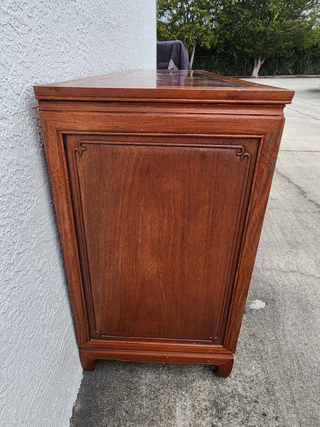 VINTAGE GEORGE ZEE & CO KILN DRIED HAND CARVED ROSEWOOD/TEAK CHINOISERIE MING BUFFET/SIDEBOARD/CONSOLE