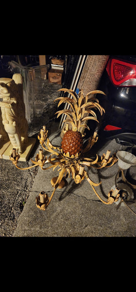 GARCIA IMPORTS PINEAPPLE PALM 12 LIGHT CANDELABRA CHANDELIER W/SHADES