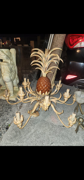 GARCIA IMPORTS PINEAPPLE PALM 12 LIGHT CANDELABRA CHANDELIER W/SHADES