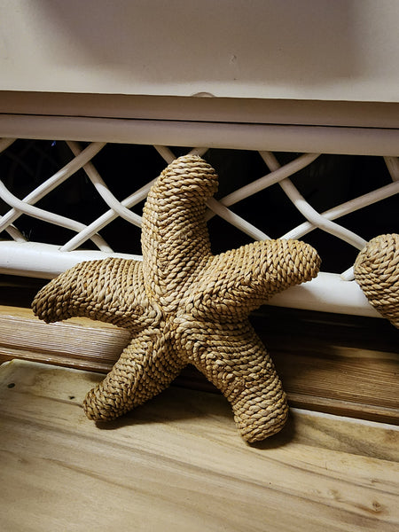 VINTAGE BRAIDED/WOVEN RATTAN 3D STARFISH (3) ~ MISC