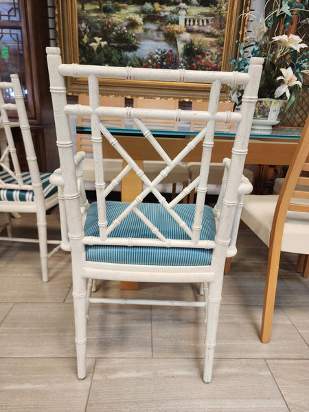 VINTAGE LANE FAUX BAMBOO CHIPPENDALE DINING CHAIRS (2 AVAILABLE) ~ 2 ARMS