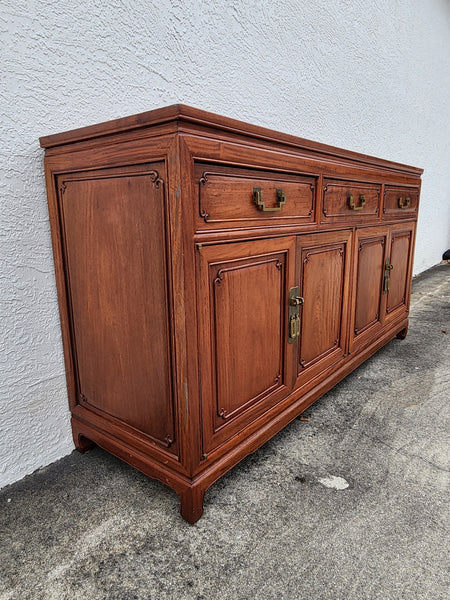 VINTAGE GEORGE ZEE & CO KILN DRIED HAND CARVED ROSEWOOD/TEAK CHINOISERIE MING BUFFET/SIDEBOARD/CONSOLE