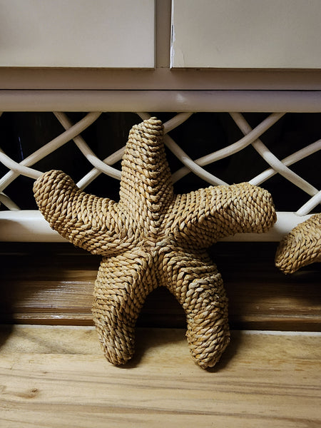 VINTAGE BRAIDED/WOVEN RATTAN 3D STARFISH (3) ~ MISC