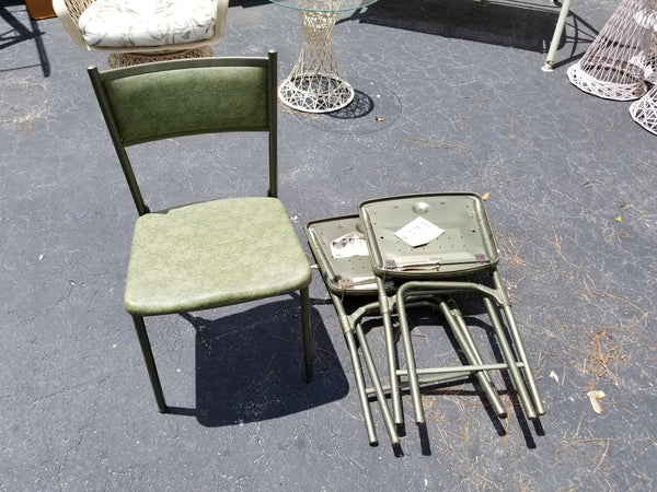 VINTAGE MID CENTURY MODERN HAMILTON COSCO FOLDING GATEFOLD CHAIRS (3) ~ MISC