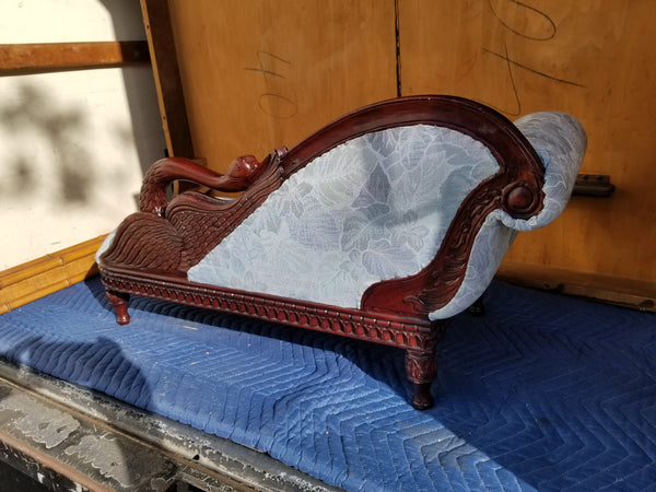ANTIQUE HAND-CARVED "DOGGIE" FAINTING CHAISE - MISC