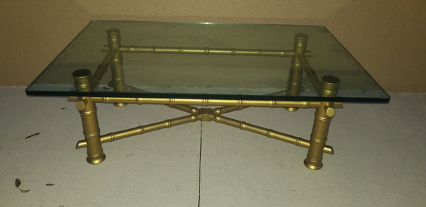 VINTAGE ITALIAN WOOD FAUX BAMBOO COFFEE TABLE/ BENCH - CUSTOMIZED