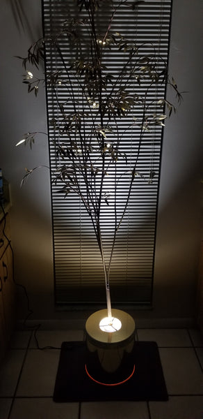 VINTAGE MID CENTURY MODERN CURTIS C. JERE BRASS/ COPPER ILLUMINATED BAMBOO LEAF TREE SCULPTURE ~ MISC