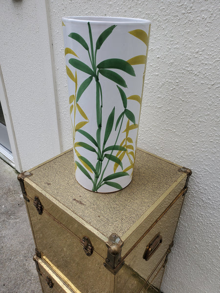 VINTAGE CERAMIC ITALIAN HAND PAINTED BAMBOO UMBRELLA STAND/ VASE ~ MISC