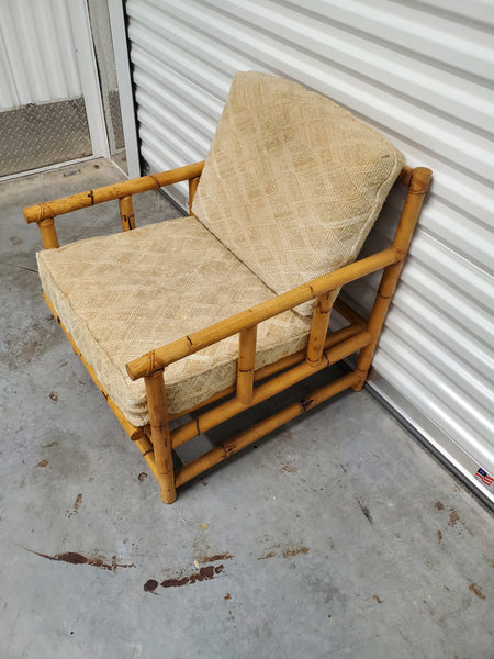 VINTAGE BAMBOO🎋 ACCENT O/S CHAIR W/CUSHIONS