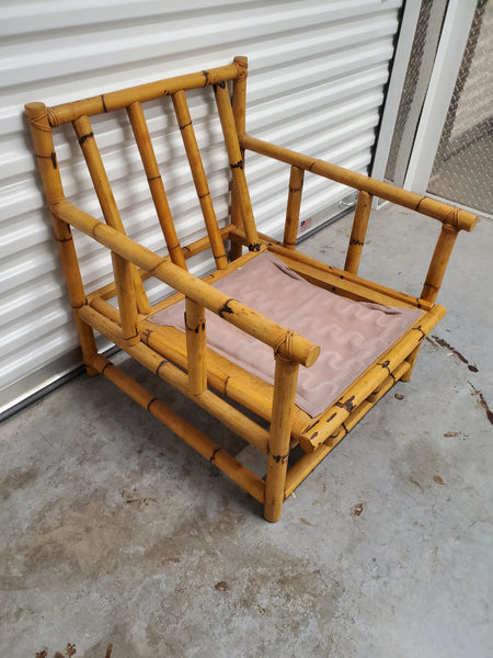 VINTAGE BAMBOO🎋 ACCENT O/S CHAIR W/CUSHIONS