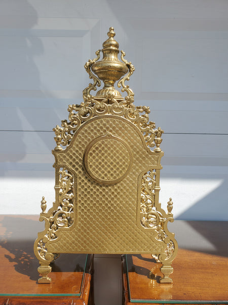 VINTAGE GERMAN FRANZ HERMLE MANTEL CLOCK ENCLOSED IN ITALIAN IMPERIAL CAST BRASS ~ MISC