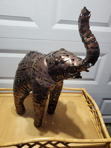 WOVEN/ BRAIDED METAL/ IRON ELEPHANT SCULPTURE/ STATUE ~ MISC