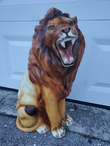 VINTAGE ITALIAN MAJOLICA LARGE CERAMIC LION ~ MISC