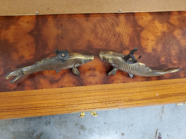 VINTAGE BRASS KOI FISH CANDLEHOLDERS (2) ~ MISC