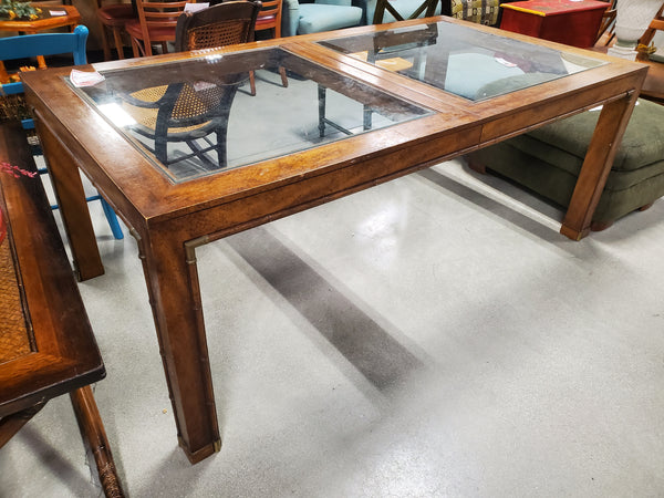 VINTAGE CAMPAIGN FAUX BAMBOO DINING TABLE