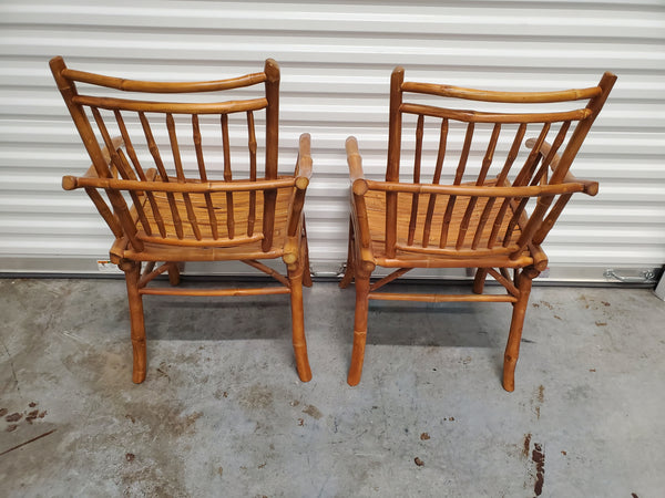 VINTAGE WOOD FAUX BAMBOO/BAMBOO ARMCHAIR/CAPTAINS CHAIR/ACCENT CHAIR (2 AVAILABLE)