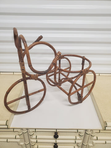 VINTAGE BAMBOO/RATTAN BIKE/TRIKE PLANT STAND/PLANTER ~ MISC