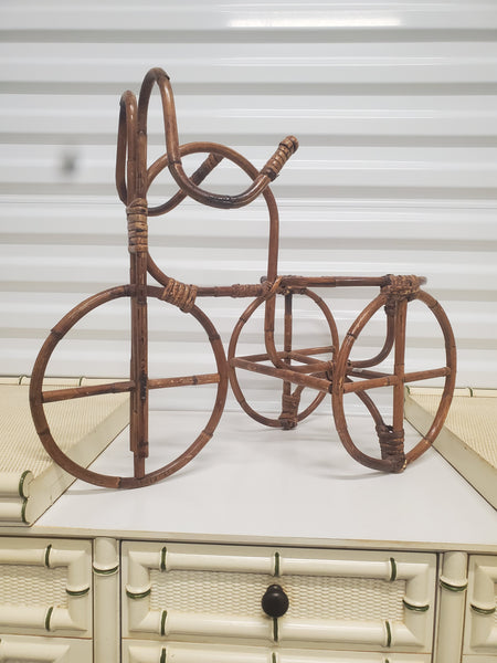 VINTAGE BAMBOO/ RATTAN BIKE/ TRIKE PLANT STAND/ PLANTER ~ MISC