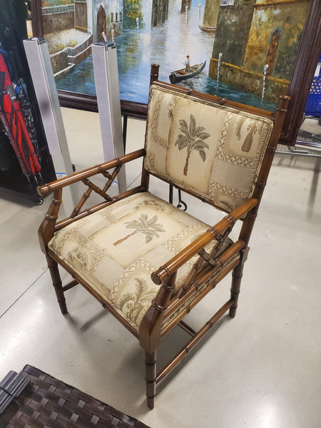 VINTAGE FAUX BAMBOO CHIPPENDALE ARMCHAIR/ACCENT CHAIR