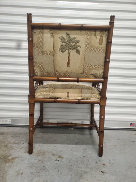 VINTAGE FAUX BAMBOO CHIPPENDALE ARMCHAIR/ACCENT CHAIR
