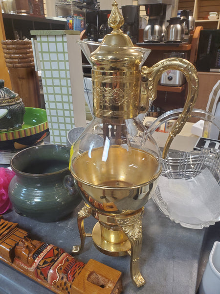 VINTAGE GLASS n GOLD GREEK KEY SAMOVAR ~ MISC