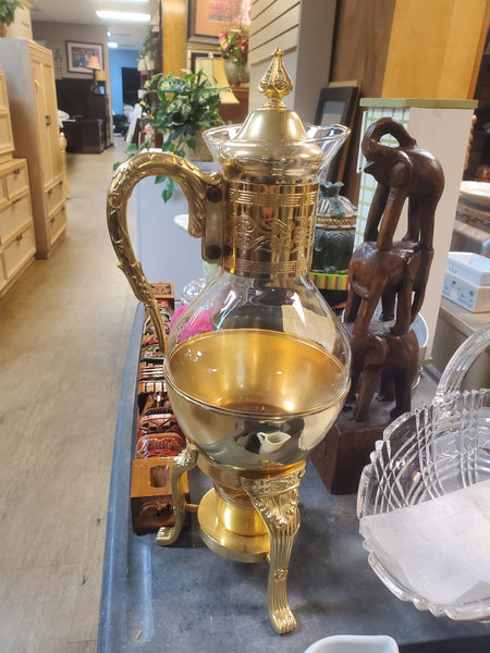 VINTAGE GLASS n GOLD GREEK KEY SAMOVAR ~ MISC