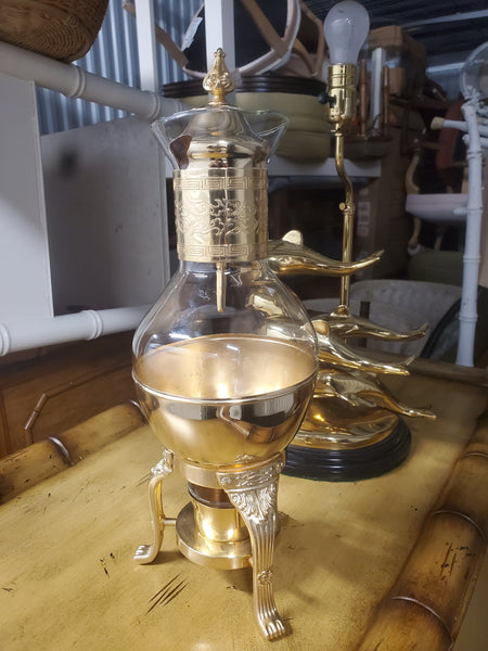 VINTAGE GLASS n GOLD GREEK KEY SAMOVAR ~ MISC