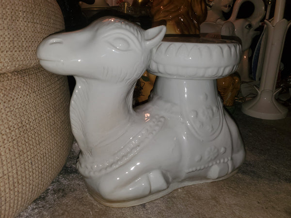 VINTAGE CERAMIC CAMEL PLANT STAND/ ACCENT TABLE ~ MISC