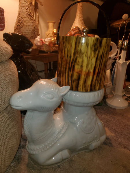 VINTAGE CERAMIC CAMEL PLANT STAND/ ACCENT TABLE ~ MISC