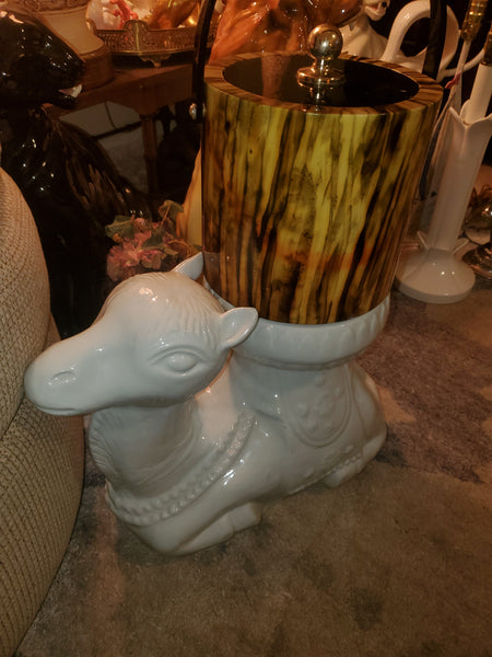 VINTAGE CERAMIC CAMEL PLANT STAND/ ACCENT TABLE ~ MISC