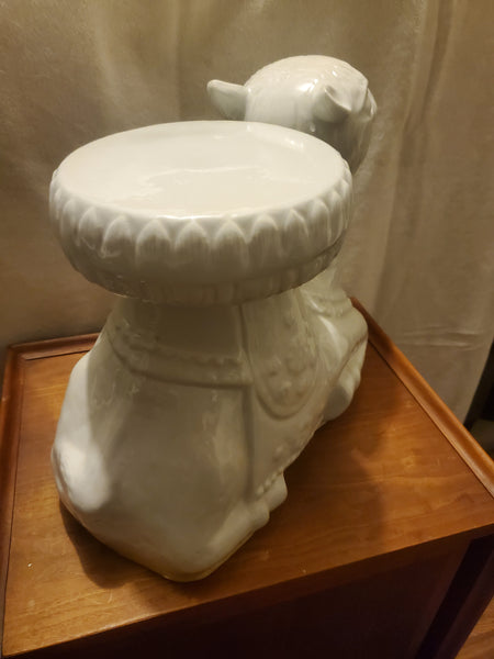 VINTAGE CERAMIC CAMEL PLANT STAND/ ACCENT TABLE ~ MISC