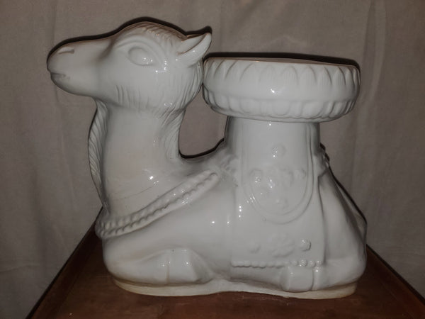 VINTAGE CERAMIC CAMEL PLANT STAND/ ACCENT TABLE ~ MISC