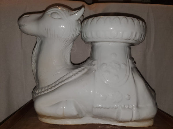 VINTAGE CERAMIC CAMEL PLANT STAND/ ACCENT TABLE ~ MISC