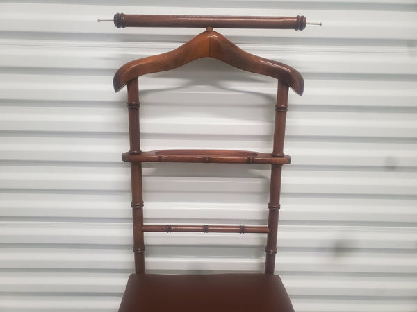 ANTIQUE/ VINTAGE FAUX BAMBOO MAHOGANY FOLDING WARDROBE VALET/ CADDY CHAIR ~ MISC