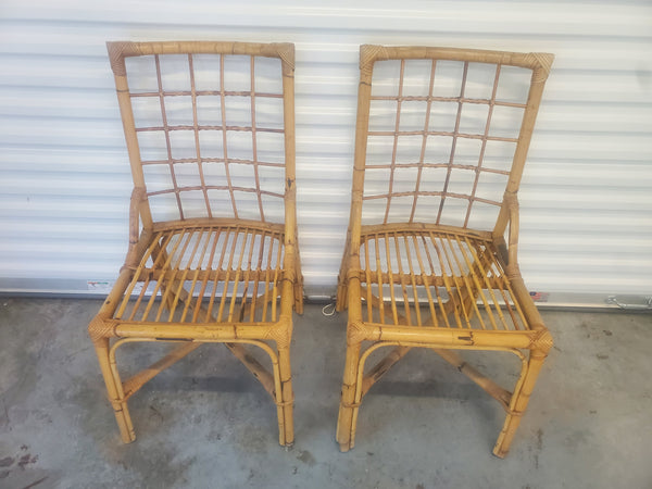 VINTAGE BAMBOO DESK/ DINING/ ACCENT CHAIRS (2 AVAILABLE)