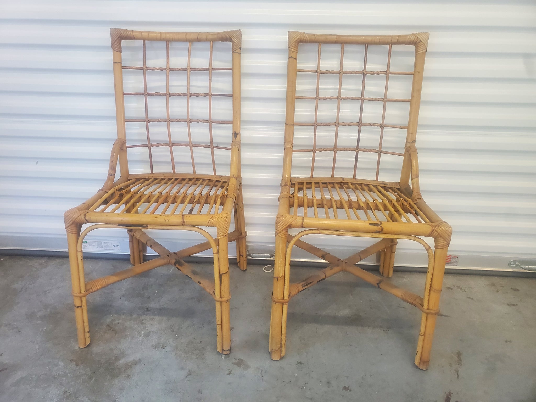 VINTAGE BAMBOO DESK/ DINING/ ACCENT CHAIRS (2 AVAILABLE)