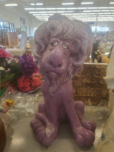 VINTAGE PURPLE CERAMIC LION 🦁🐷 PIGGY BANK ~ MISC