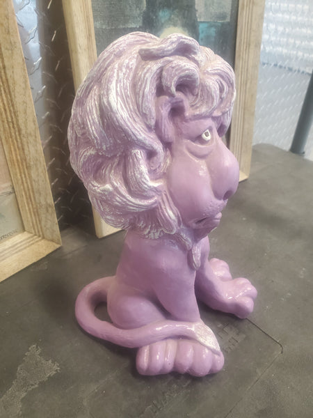 VINTAGE PURPLE CERAMIC LION 🦁🐷 PIGGY BANK ~ MISC