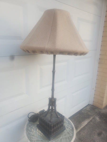 FREDERICK COOPER/ TYNDALE'S OUTDOORABLES BRONZE FAUX BAMBOO/ MARBLE OUTDOOR LAMP