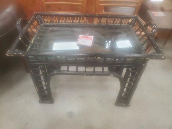 VINTAGE RATTAN BUTLERS TRAY TABLE