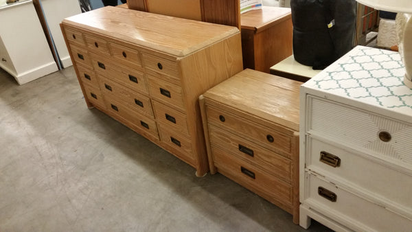 VINTAGE HENRY LINK RUSTIC PINE TRIPLE DRESSER